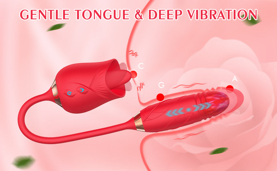 Rose with Tongue and dildo vibrator