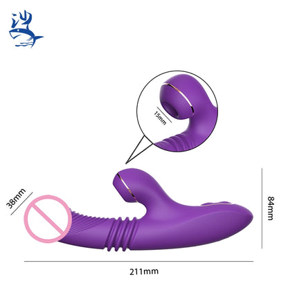 Dildo with thrusting, heating and Suction (Olivia)